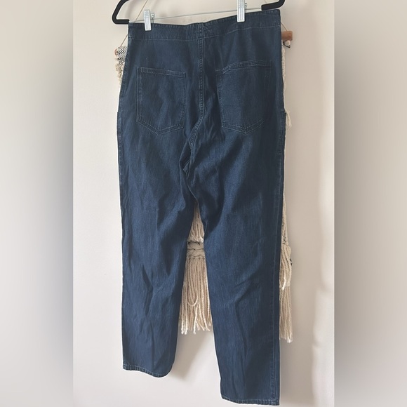 Rachel Comey Dock Pants Dark Denim High Waisted Sailor Jeans Button Front 10 - Picture 5 of 8